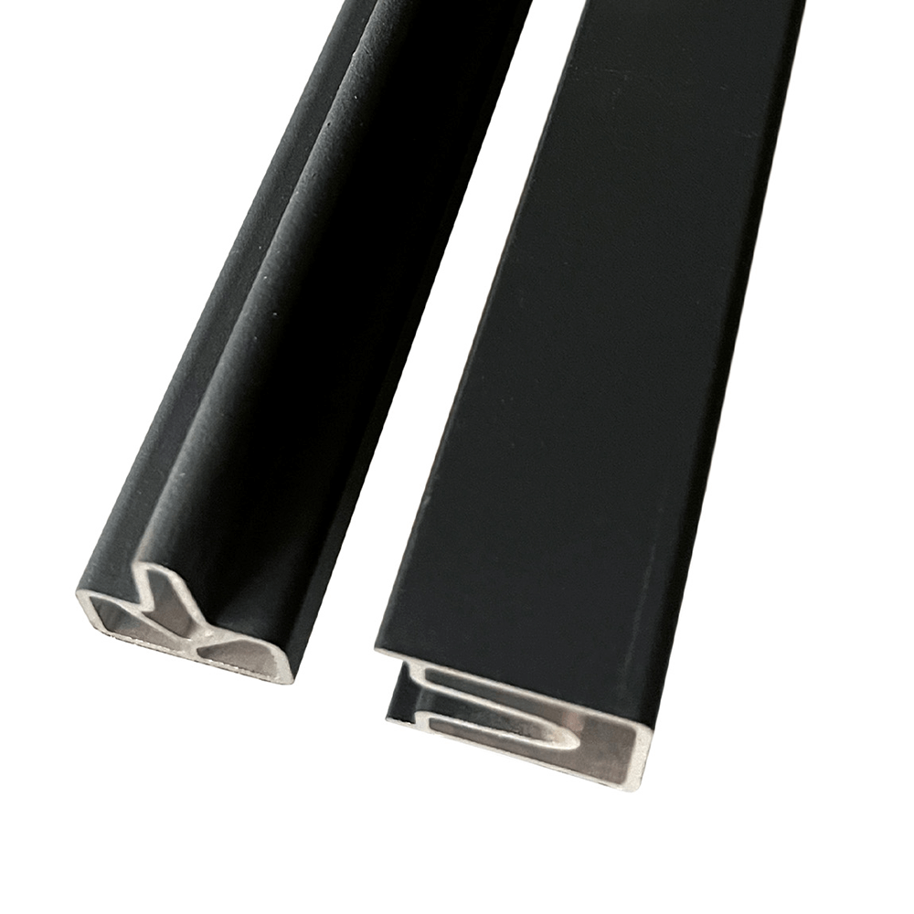 Top And Bottom Charcoal Fence Aluminium Finished Trims 1.8m Image